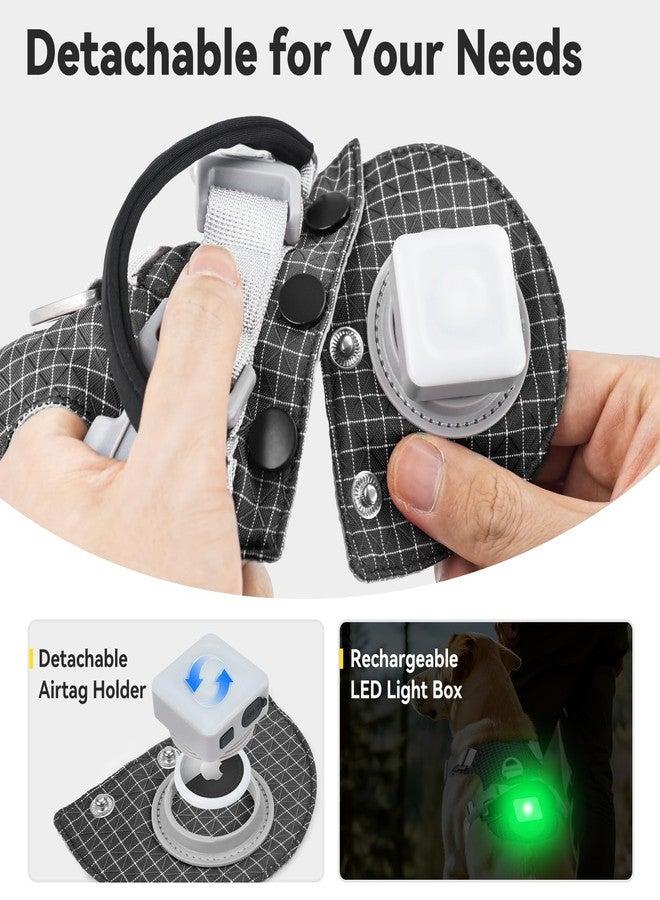 Joytale No Pull Dog Harness with AirTag Holder, Soft Night Safety Light up Dog Harness with Control Handle and 2 Clips, Adjustable Lightweight Dog Vest for Small Sized Pet Everyday Use, Black, S - Image 2